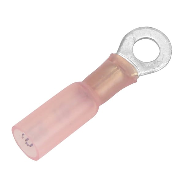 Pacer 22-18 AWG Heat Shrink Ring Terminal - No 8 Stud Size - 25 Pack